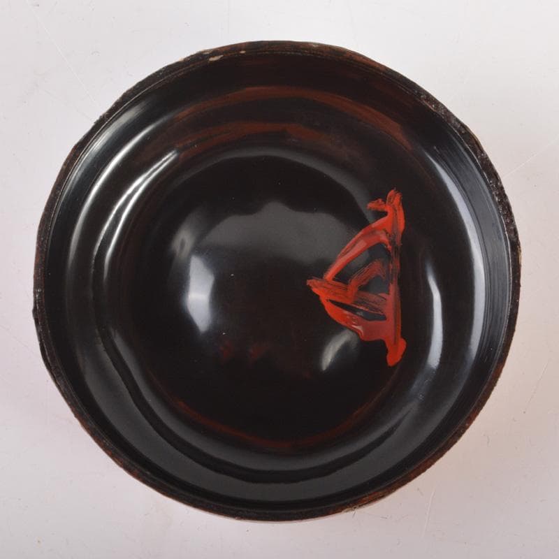 茶道具　竹器師　黒田宗博作　巴蒔絵　竹中棗　紫野　上田義山極め箱　V　6343