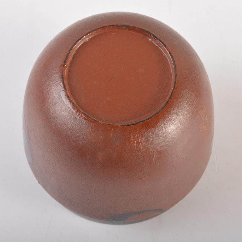 茶道具　竹器師　黒田宗博作　巴蒔絵　竹中棗　紫野　上田義山極め箱　V　6343