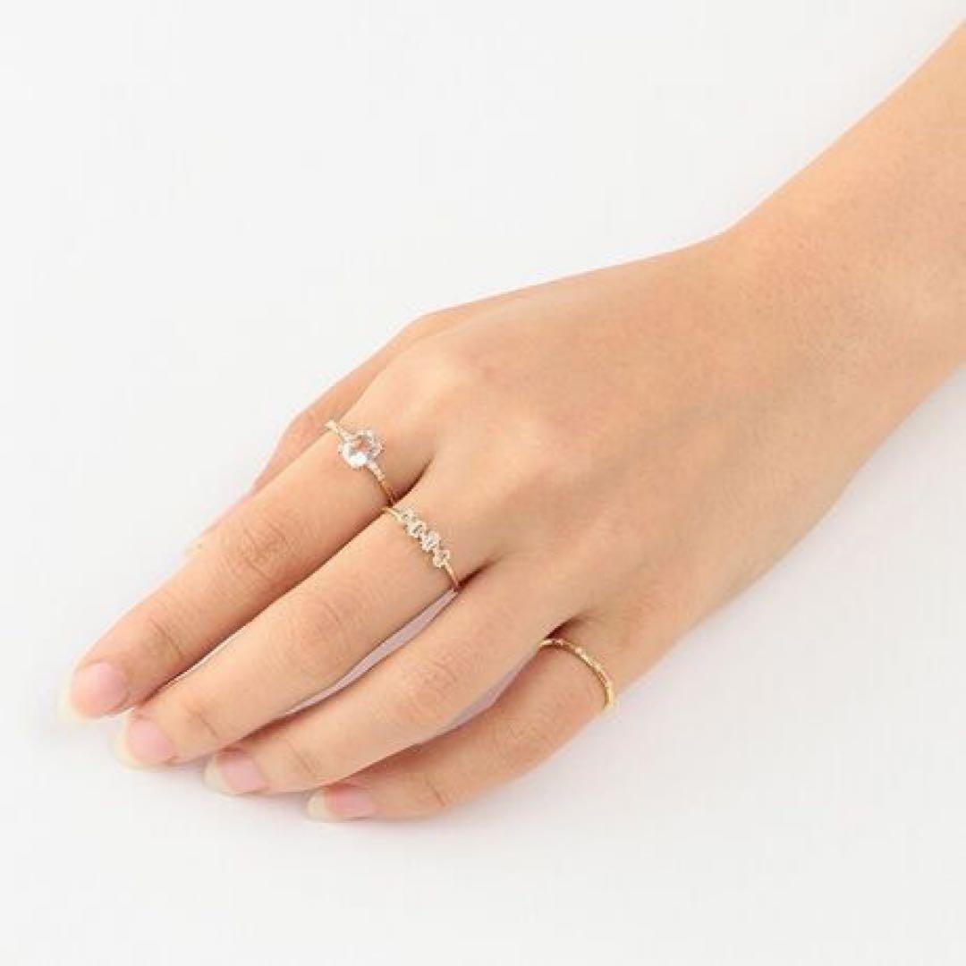 【agete】アガット K10 クォーツ ダイヤモンド リング 9号 指輪 水晶