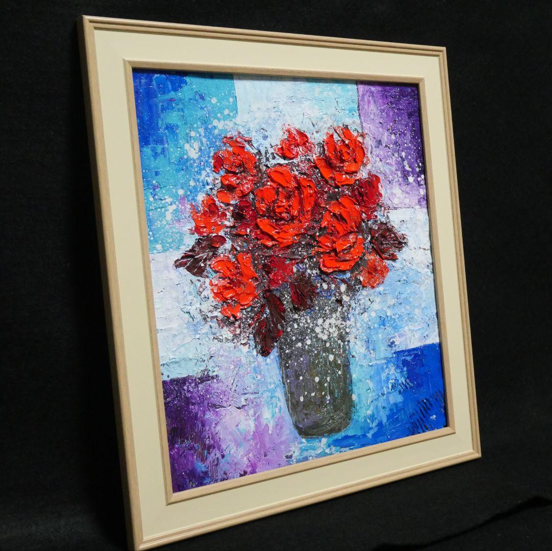油絵 油彩 油彩画 絵画 絵 【Red rose】