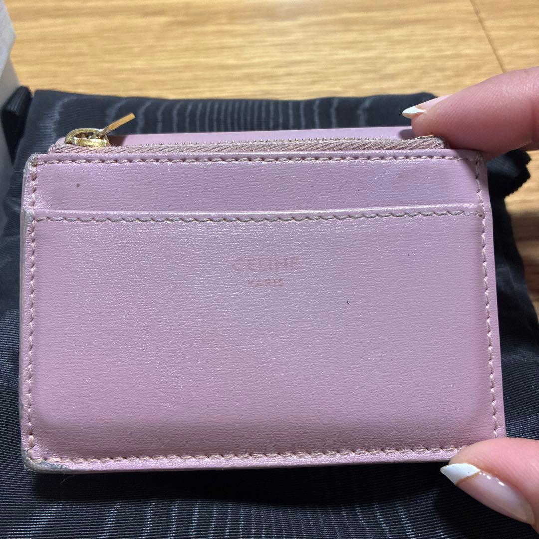 CELINE ピンク紫　折り財布　入れ付きコンパクトウォレット トリオンフ
