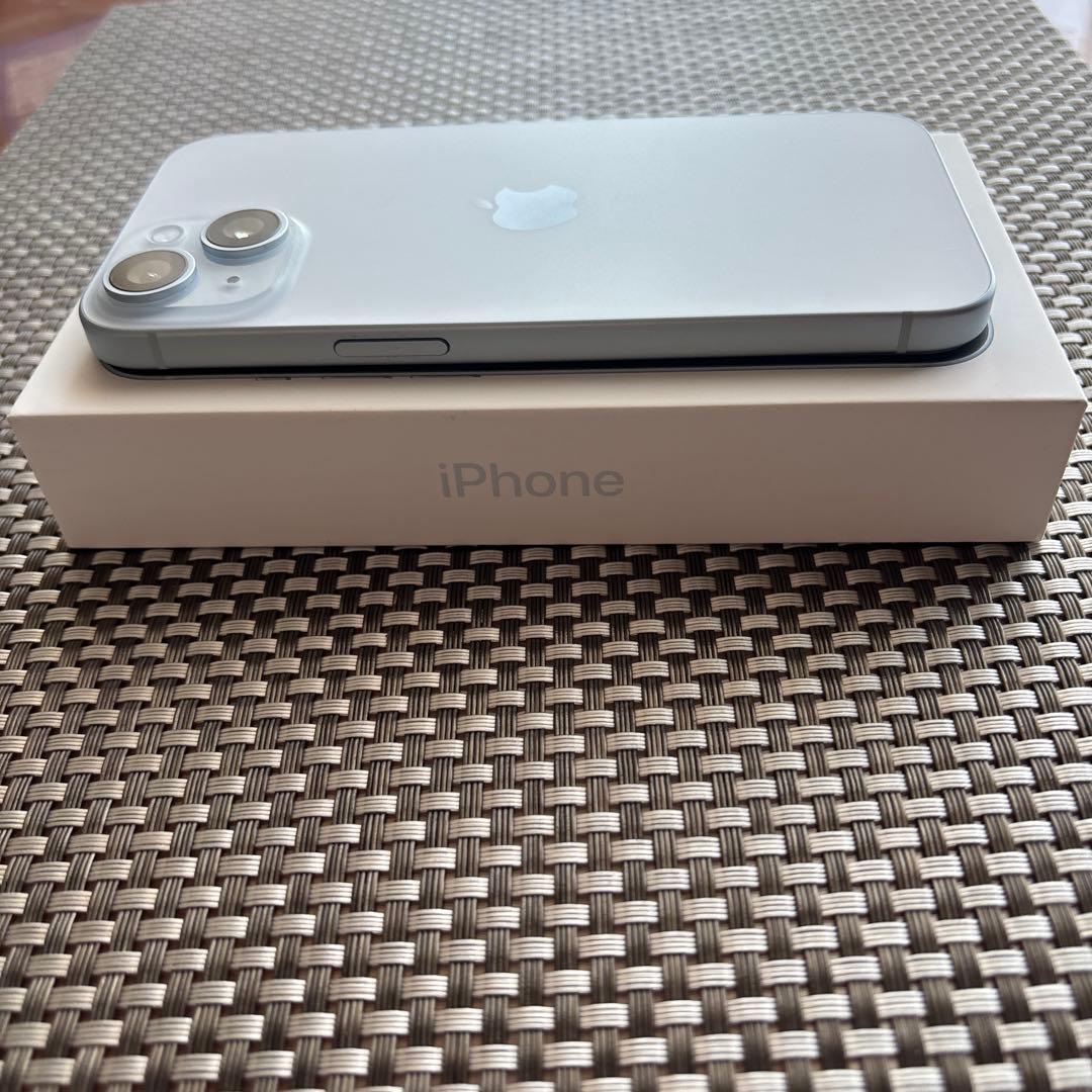 【美品】iPhone15 128GB 保証付き 最大容量100% ブルー