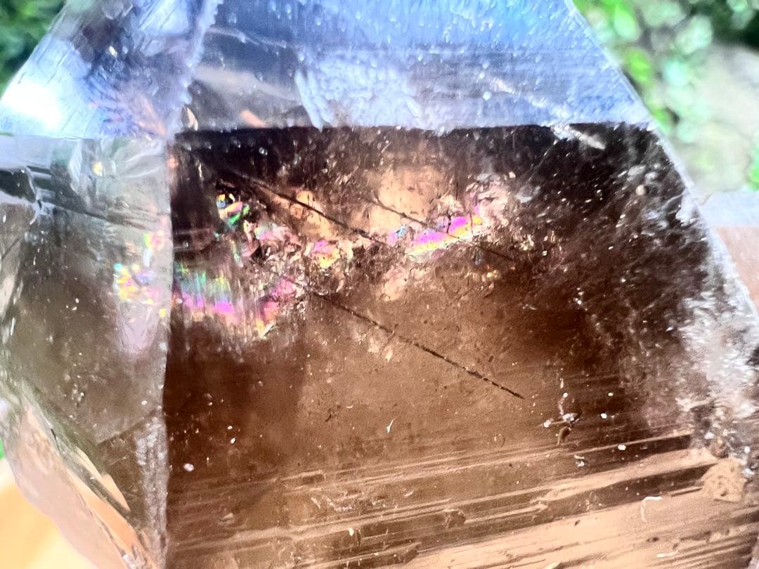 超希少石⭐︎虹入りブラックルチル内包⭐︎国産スモーキークォーツ⭐︎レムリアン⭐︎