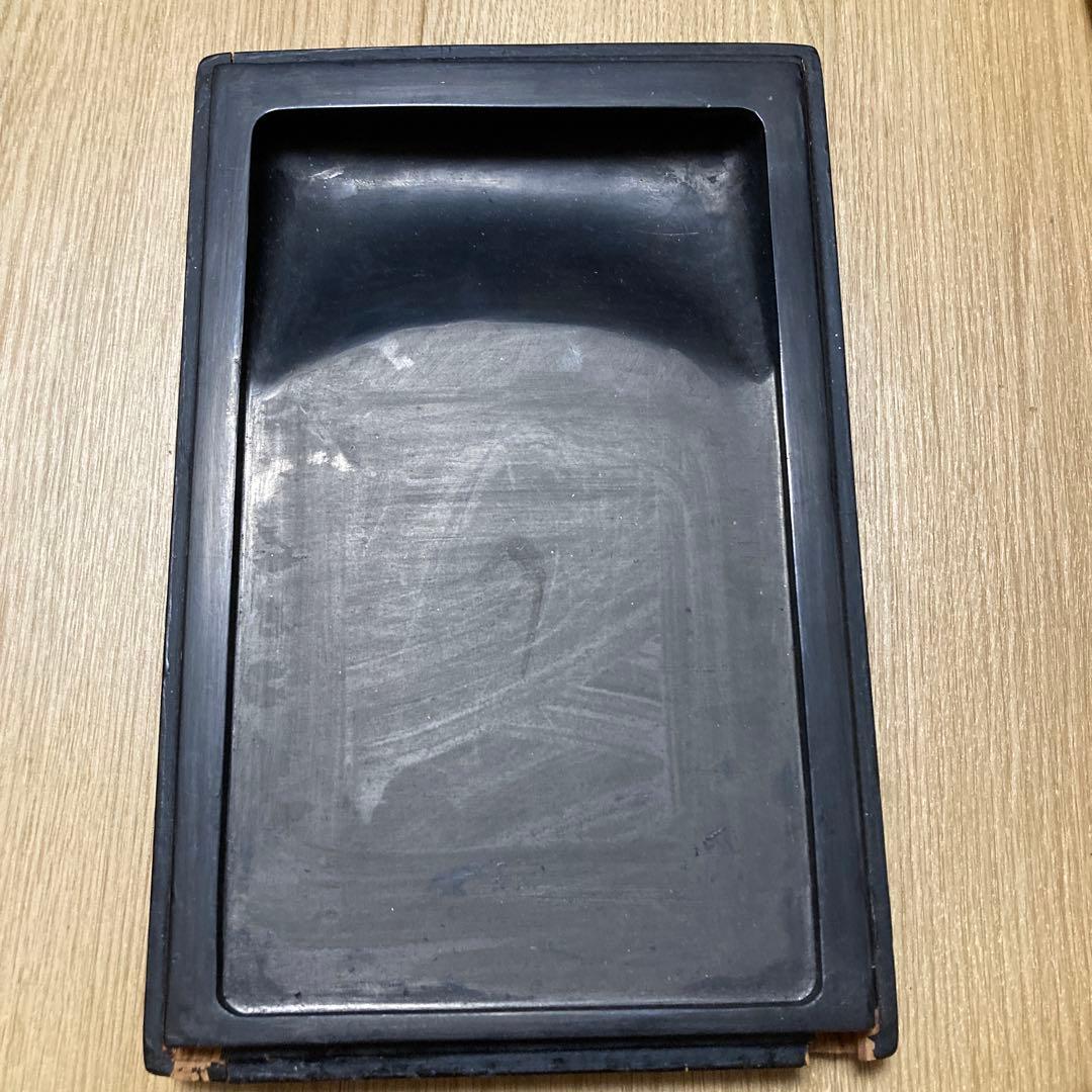 硯箱 黒 約33cm x 22㎝x 8㎝