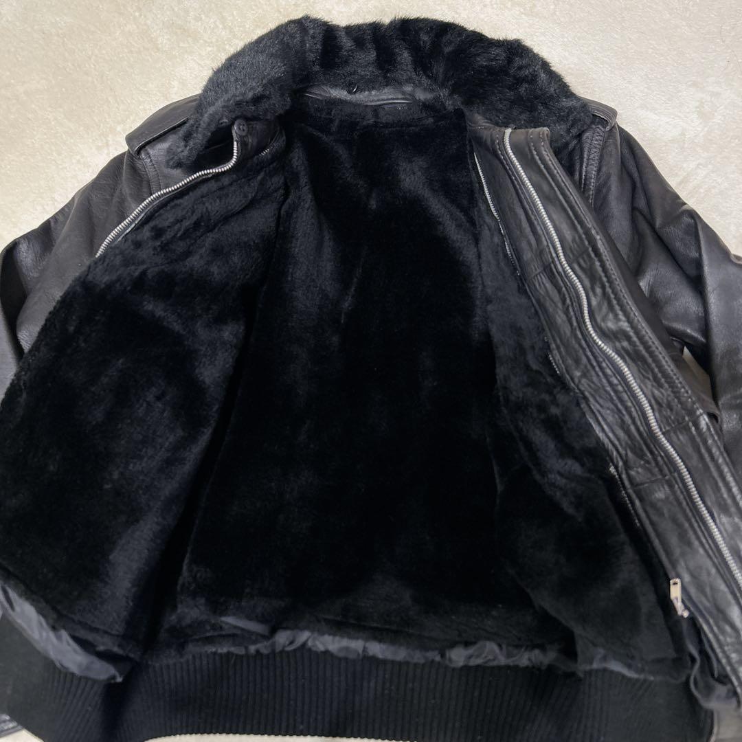 未使用級 vintage レザー G1 フライトジャケット MA-1 ファー