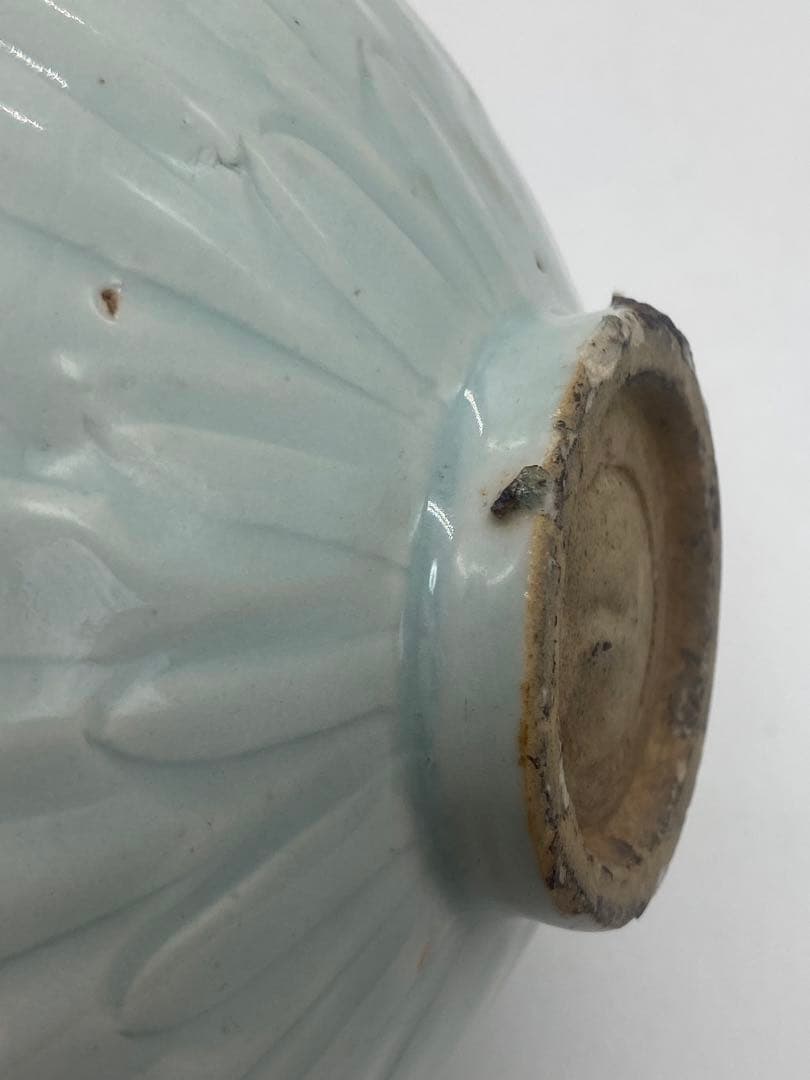 中国　青白磁畫花蓮池鴨紋碗　湖田窯　木箱入　送料込み0111