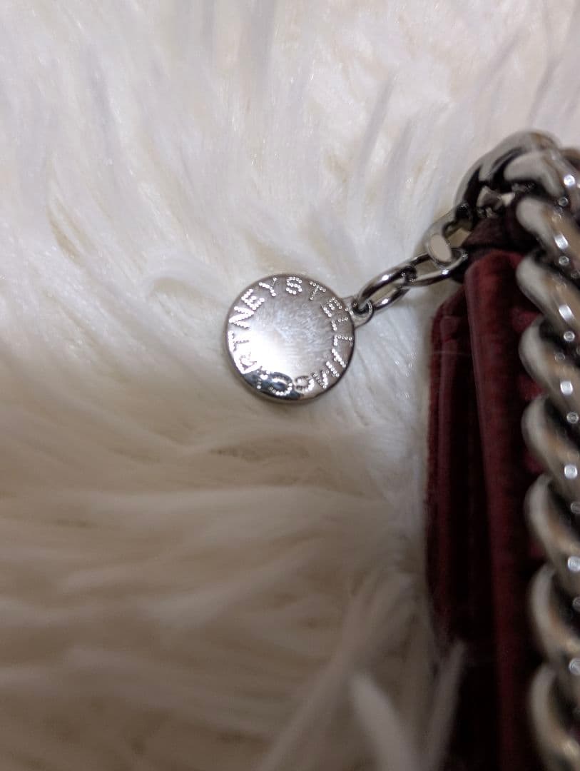 ステラマッカートニー♥️三つ折り財布ファラベラ チェーン 赤 バーガンディ