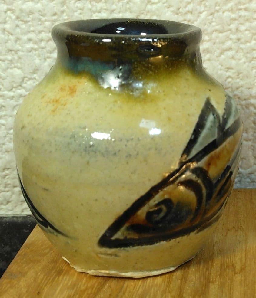 人間国宝 金城次郎 楊立(楊枝立）栞 共箱(本人書付）未使用美品 壷屋焼 壺屋焼