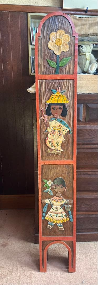 木製 手彫り パーテーション 衝立 海外製 メキシコ ヴィンテージ インテリア