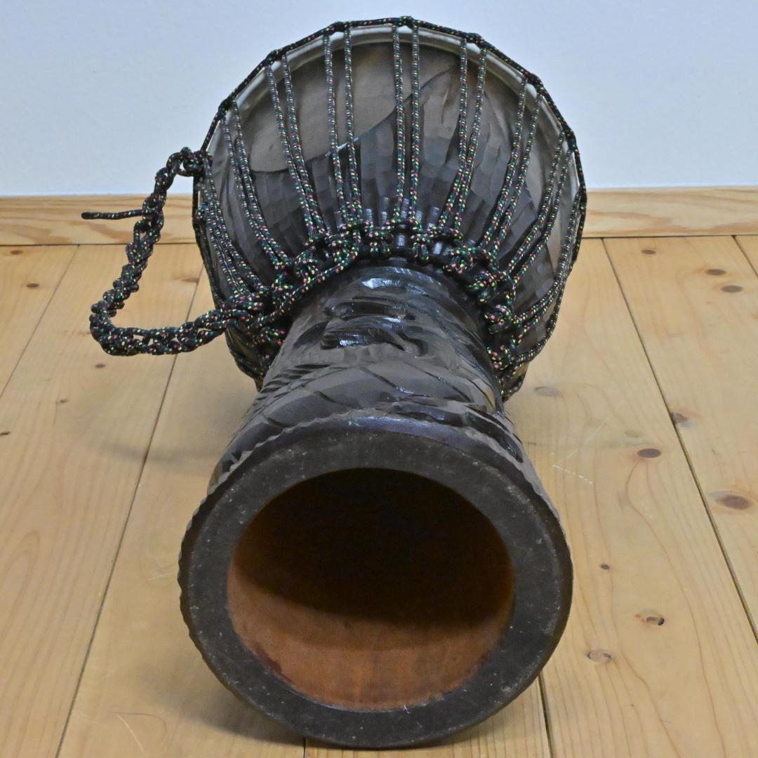 【新品同様】50cm大型サイズ「ジャンベ」龍の彫刻 バリ製・アフリカ太鼓(美品)