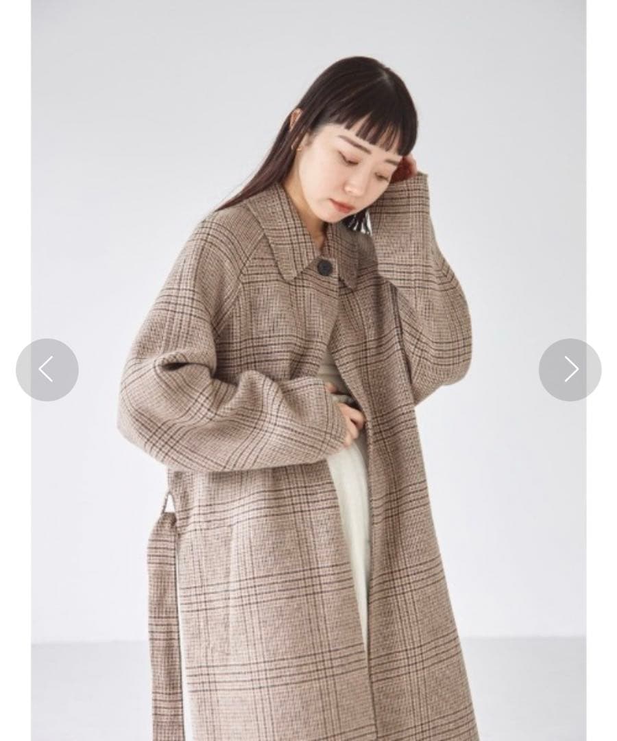 【TODAYFUL】 ベージュステンカラーチェックコート 38