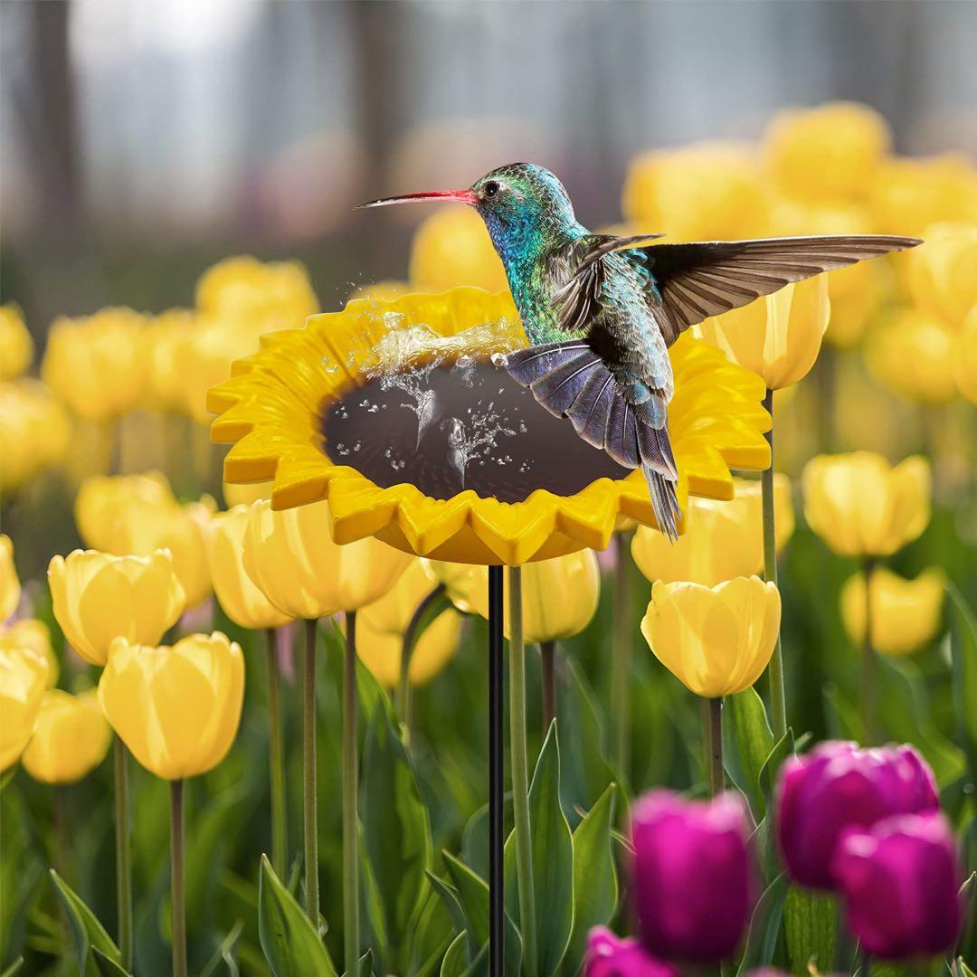 MIXXIDEA ひまわり鳥フィーダー バードバス アウトドア用 鳥の餌やり器