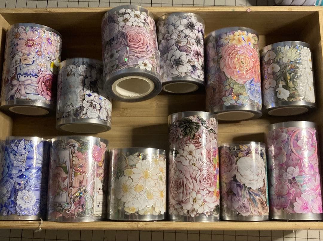 海外マステ　装飾　花