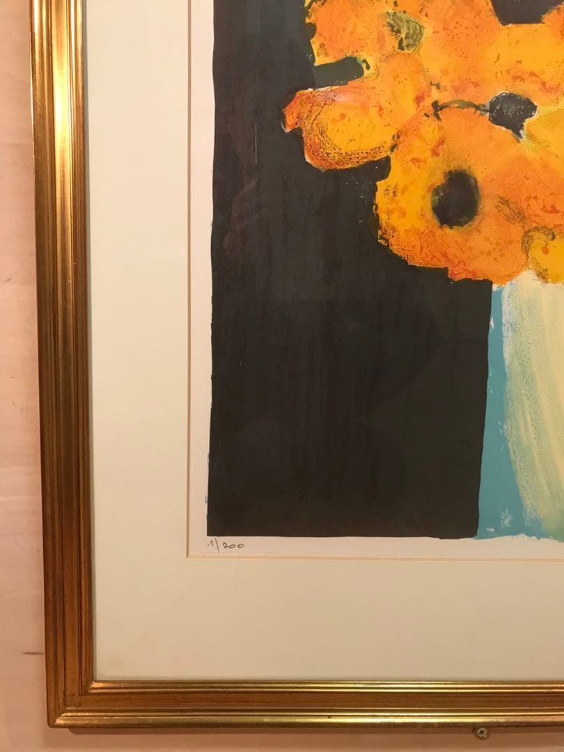 アレンバック　「黄色い花束」　リトグラフ　直筆サイン・エディション有り