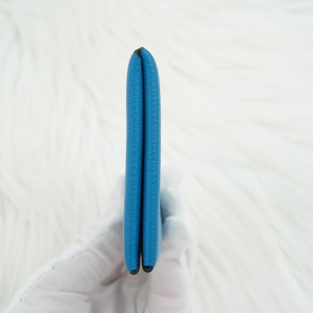 未使用品　HERMES エルメス　小銭入れ　ケース　ガルヴィ　ブルージーン