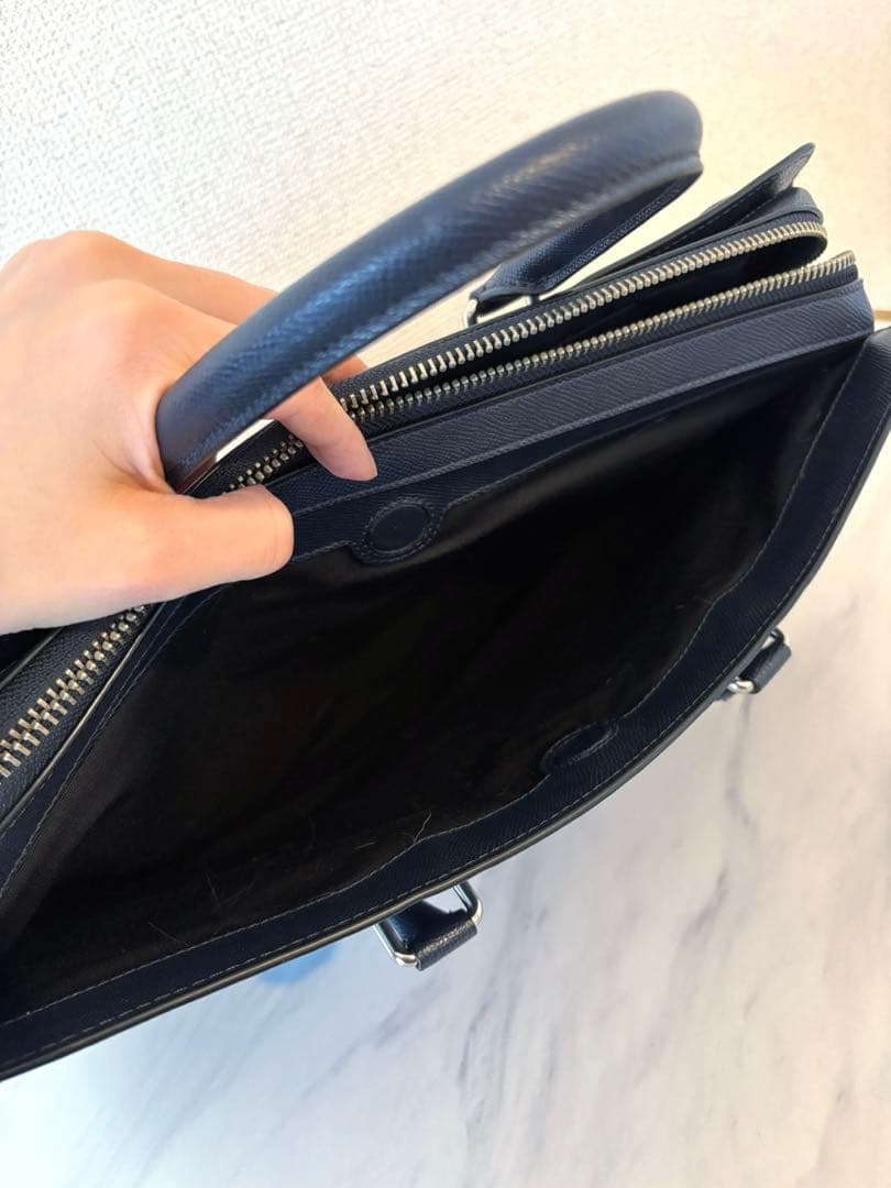 おしゃれ COACH コーチ レザービジネスバッグ ネイビー
