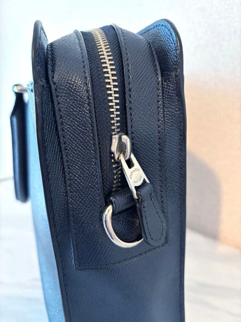 おしゃれ COACH コーチ レザービジネスバッグ ネイビー