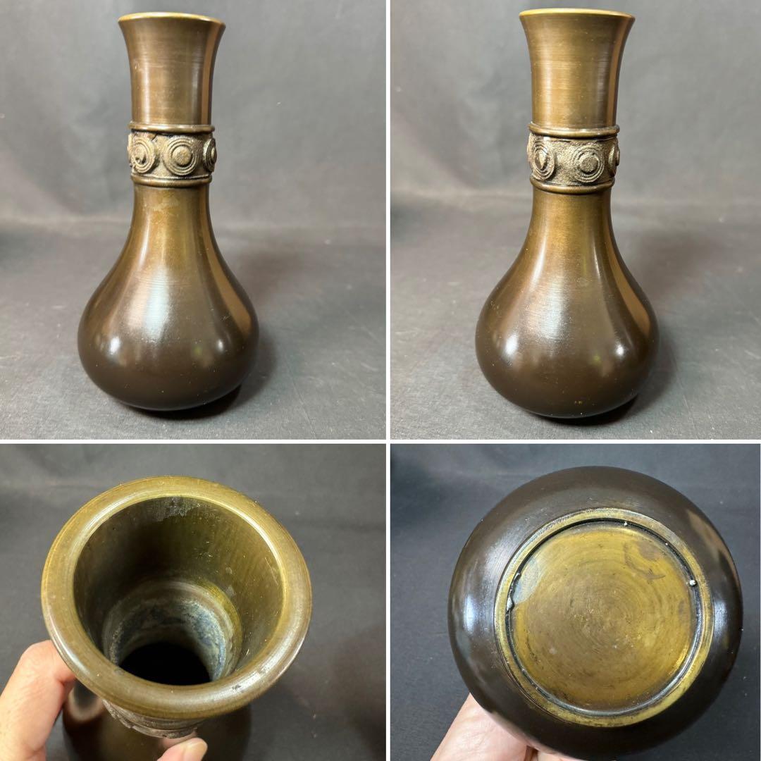 E964 送料無料　唐銅皆具　建水　尺立　水指　茶道具　蓋置 共箱　口糸目