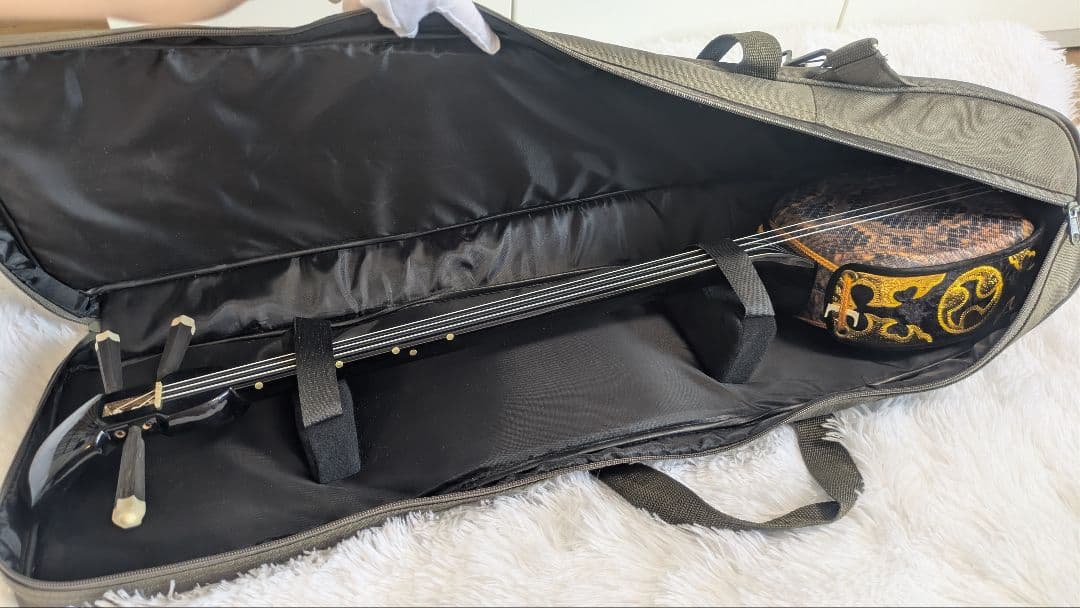 【美品】沖縄三線　人工皮　2WAYソフトケース付き　初心者