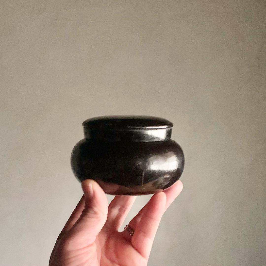 黒漆 薬壺 古美術 古道具 アンティーク 漆器