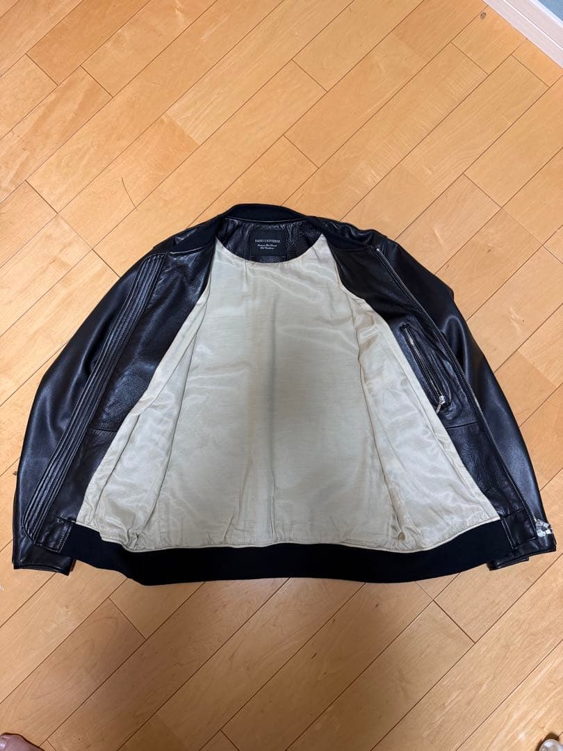 NANO UNIVERSE シングルライダース　ボンバージャケット ブラック