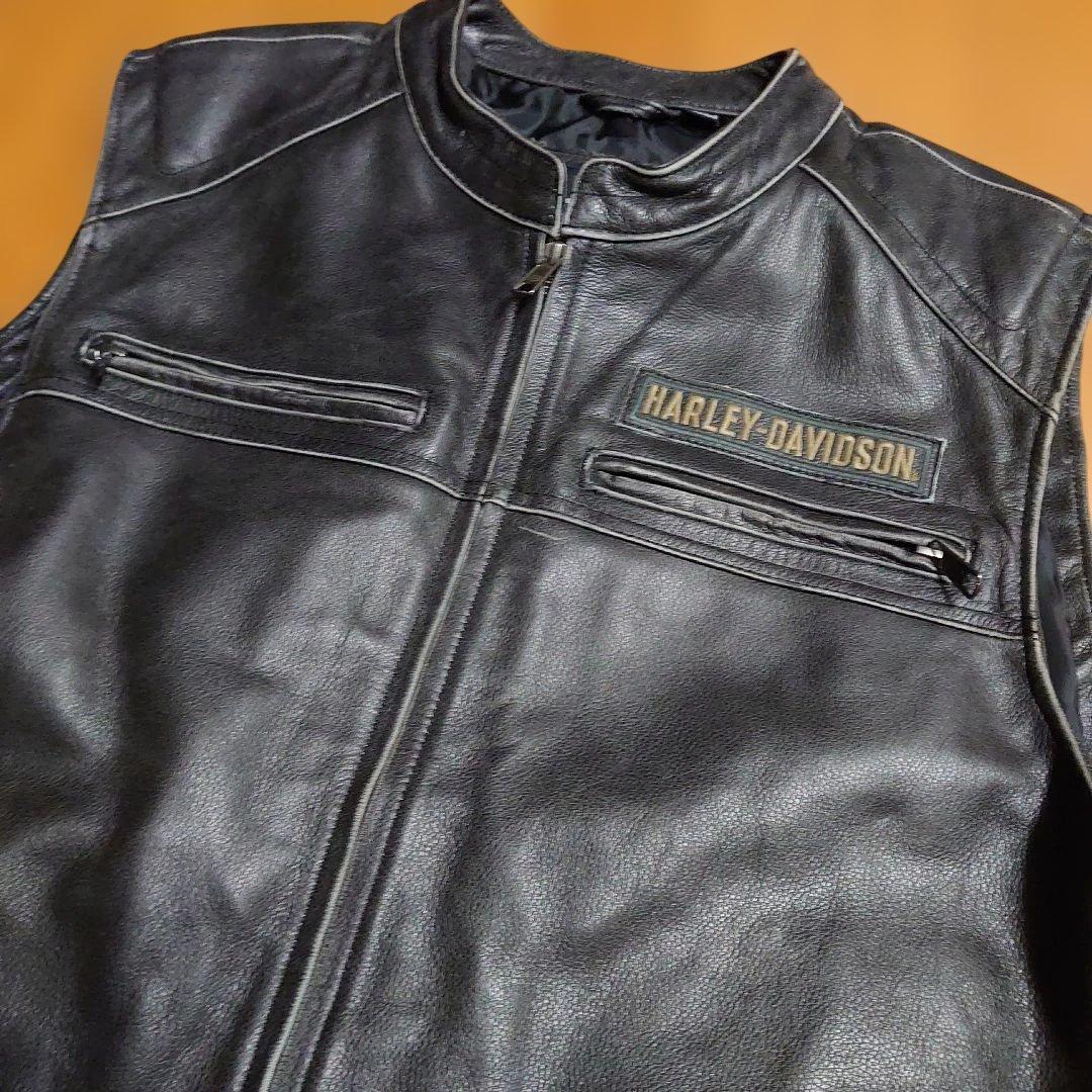 タ*ー様 希少ハーレーダビッドソン本革厚手ベスト　ＸＬサイズ
