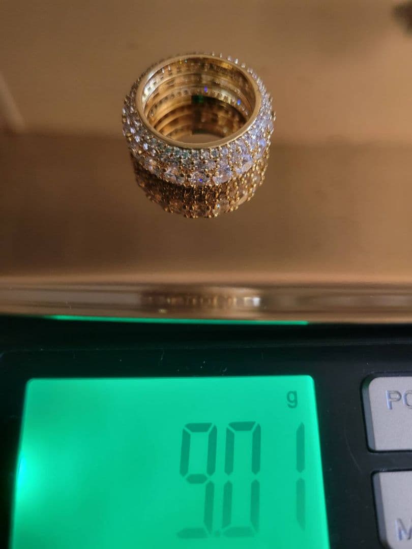 リング 指輪 k18 gp 9.01g Moissanite 0.30ct