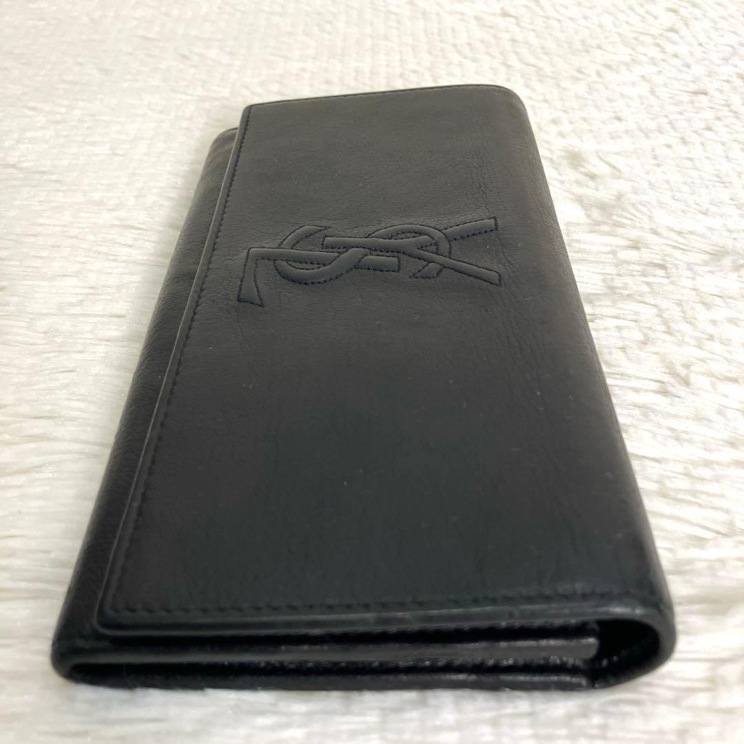YVESSAINTLAURENT イヴサンローラン 2つ折り長財布　ブラック