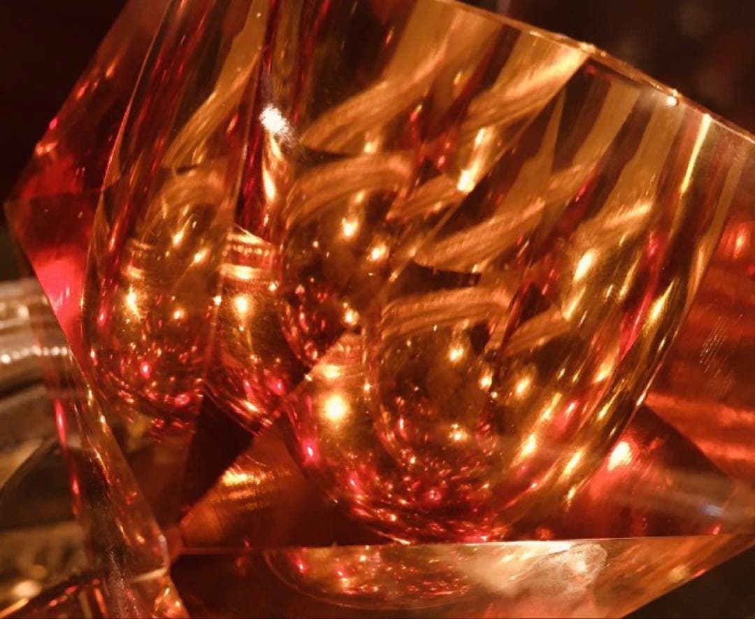 湯布院アンティーク オールドノリタケ クリスタル 18角形 小物入アンバー重量級