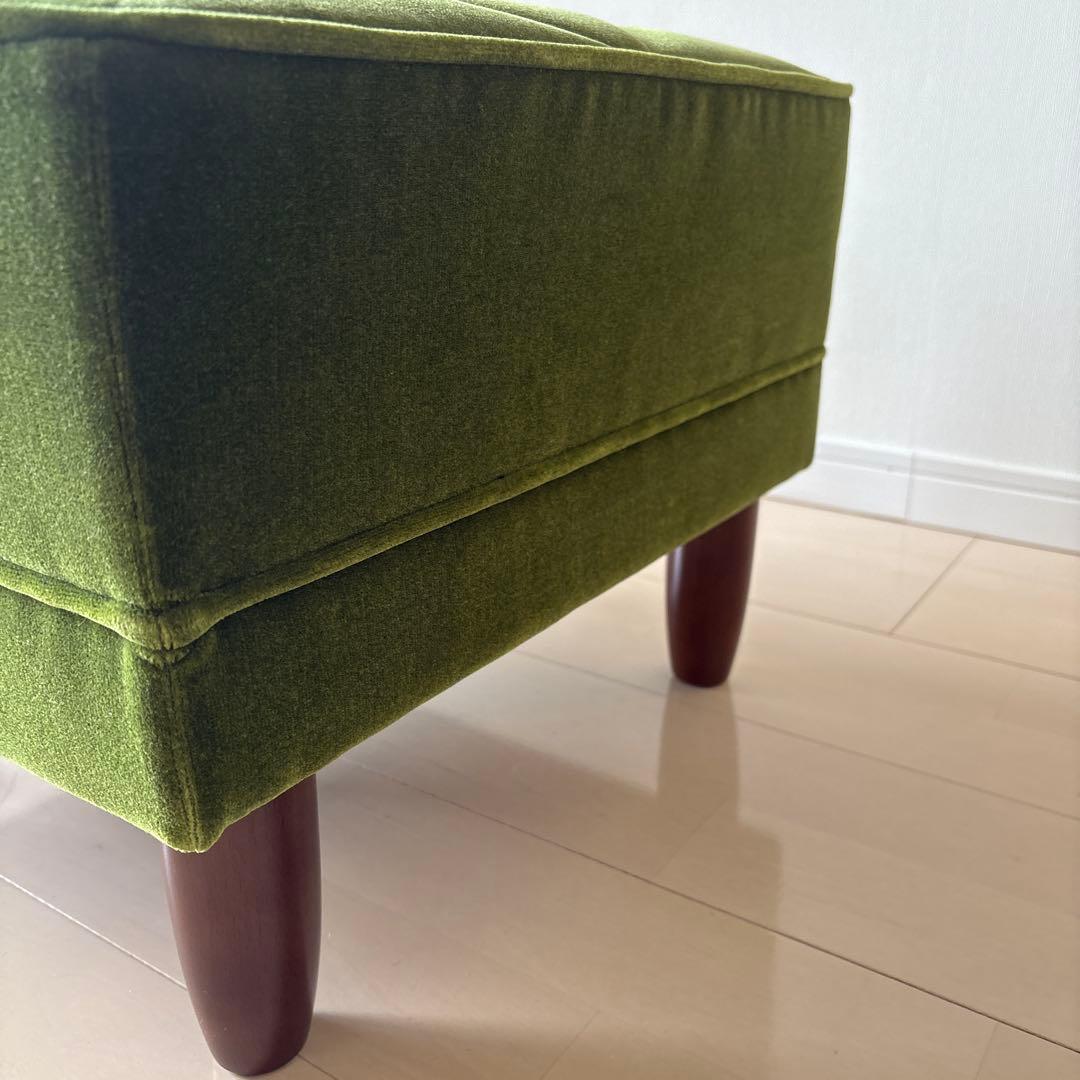 美品 カリモク60 モケットグリーン オットマン