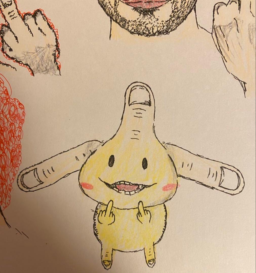 中指を立てるインド人と、可愛い生命体が中指立ててる絵+a