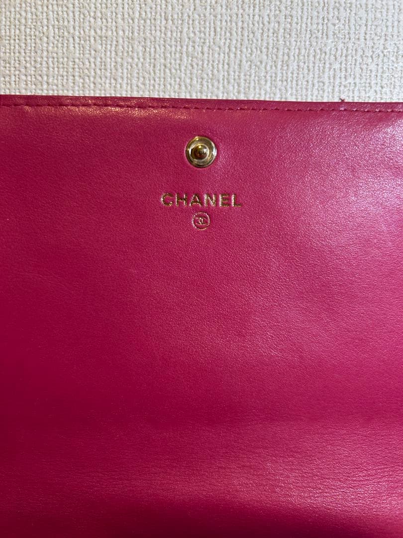 CHANEL 【正規品】二つ折り財布 ピンク 花柄