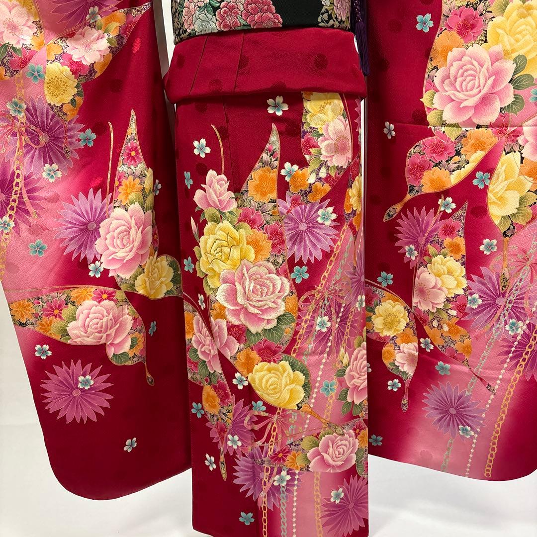 バラと蝶　新品　振袖フルセット