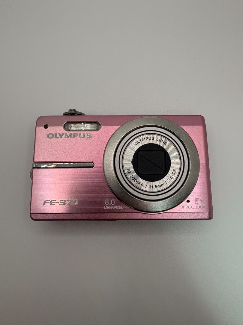 ⑧【美品】OLYMPUS FE-370 ピンクバッテリー付 　※簡易動作確認済