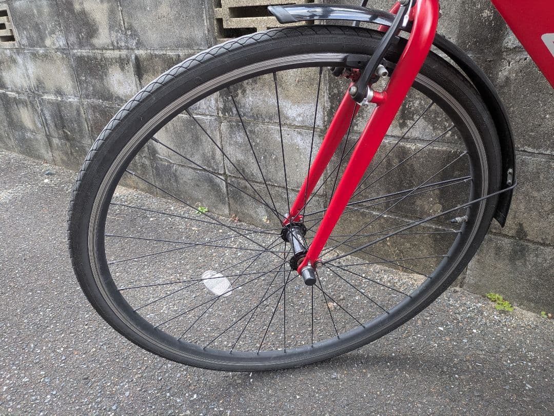 クロスバイク レッド アルミフレーム