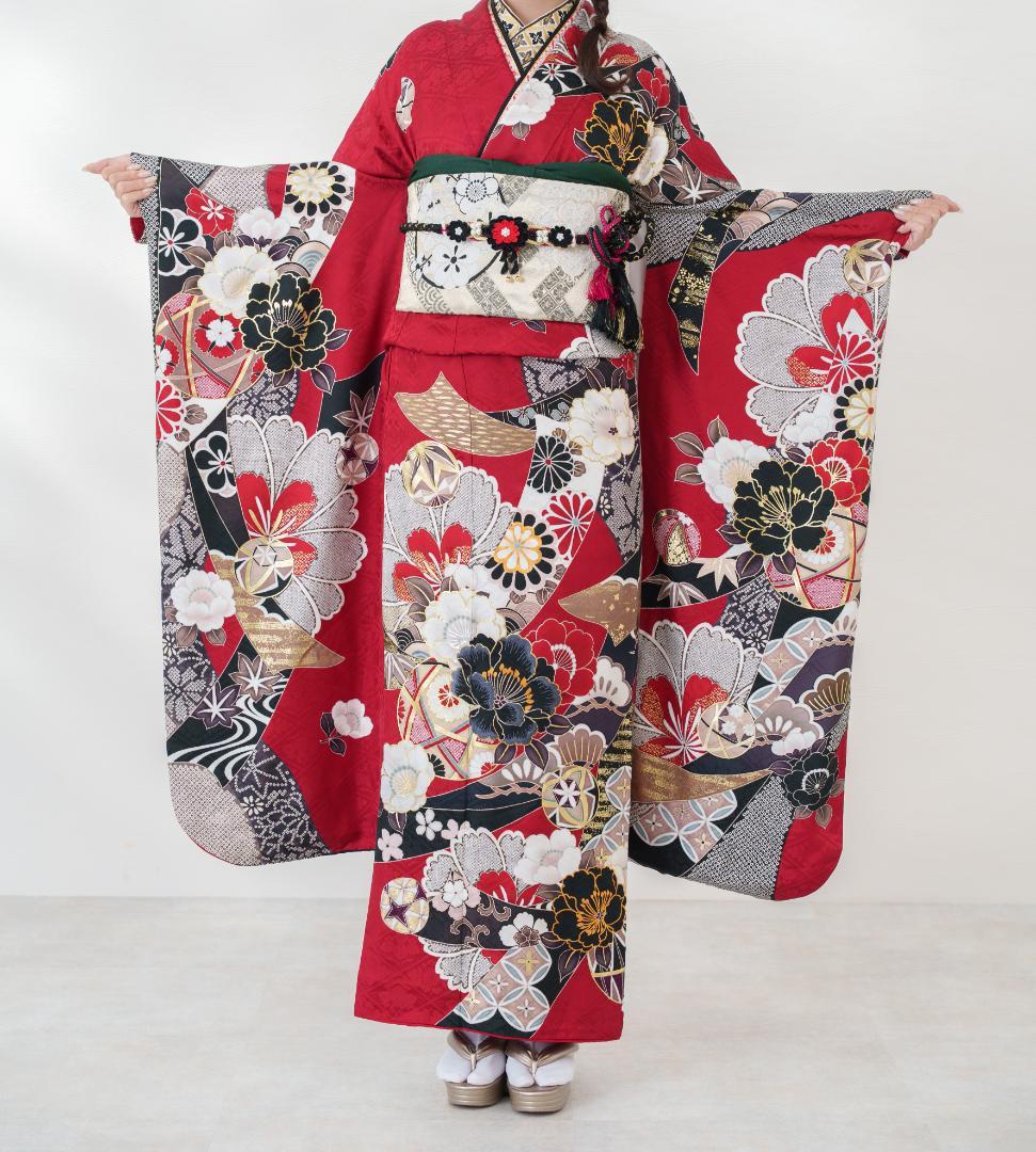 ≪美品≫正絹　振袖9点フルセット【748】【160cm~170cmの方用】