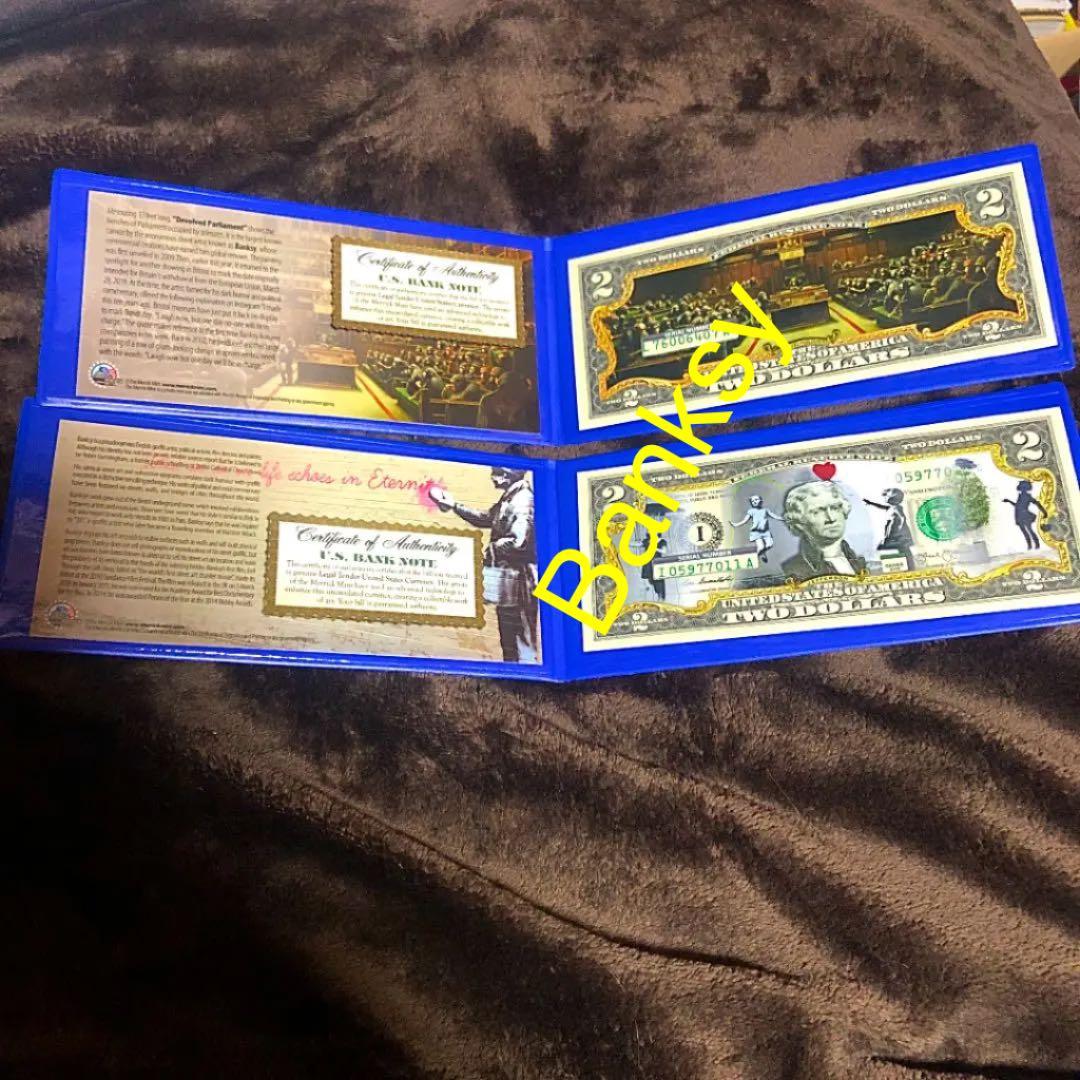 Banksy バンクシー　バルーンガールと猿の議会　紙幣