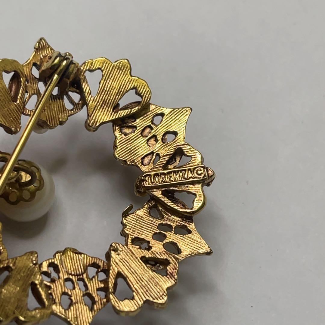 ヴィンテージ フロレンザ Florenza ブローチ パール ターコイズ