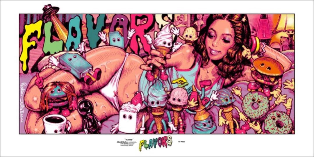 ロッキンジェリービーン FLAVORS KAIEDA シルクスクリーン ポスター