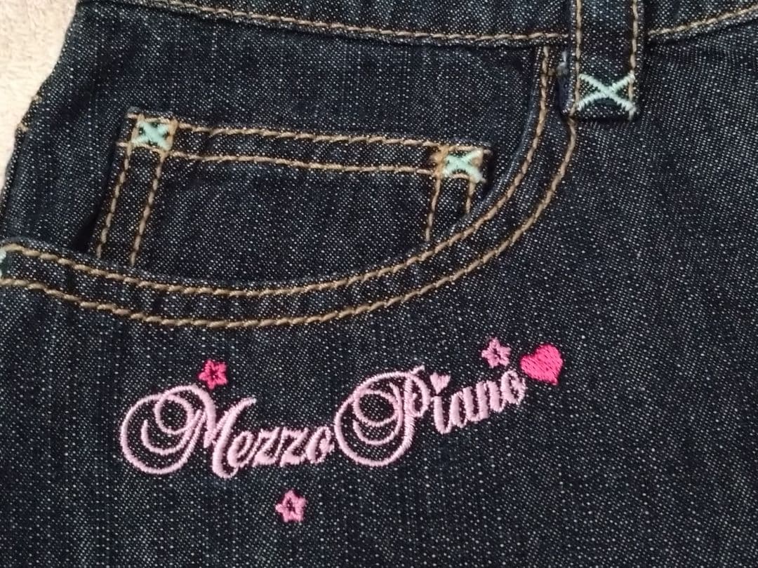 Mezzo Piano ベリエちゃんデニム刺繍スカート M150cm 未着用