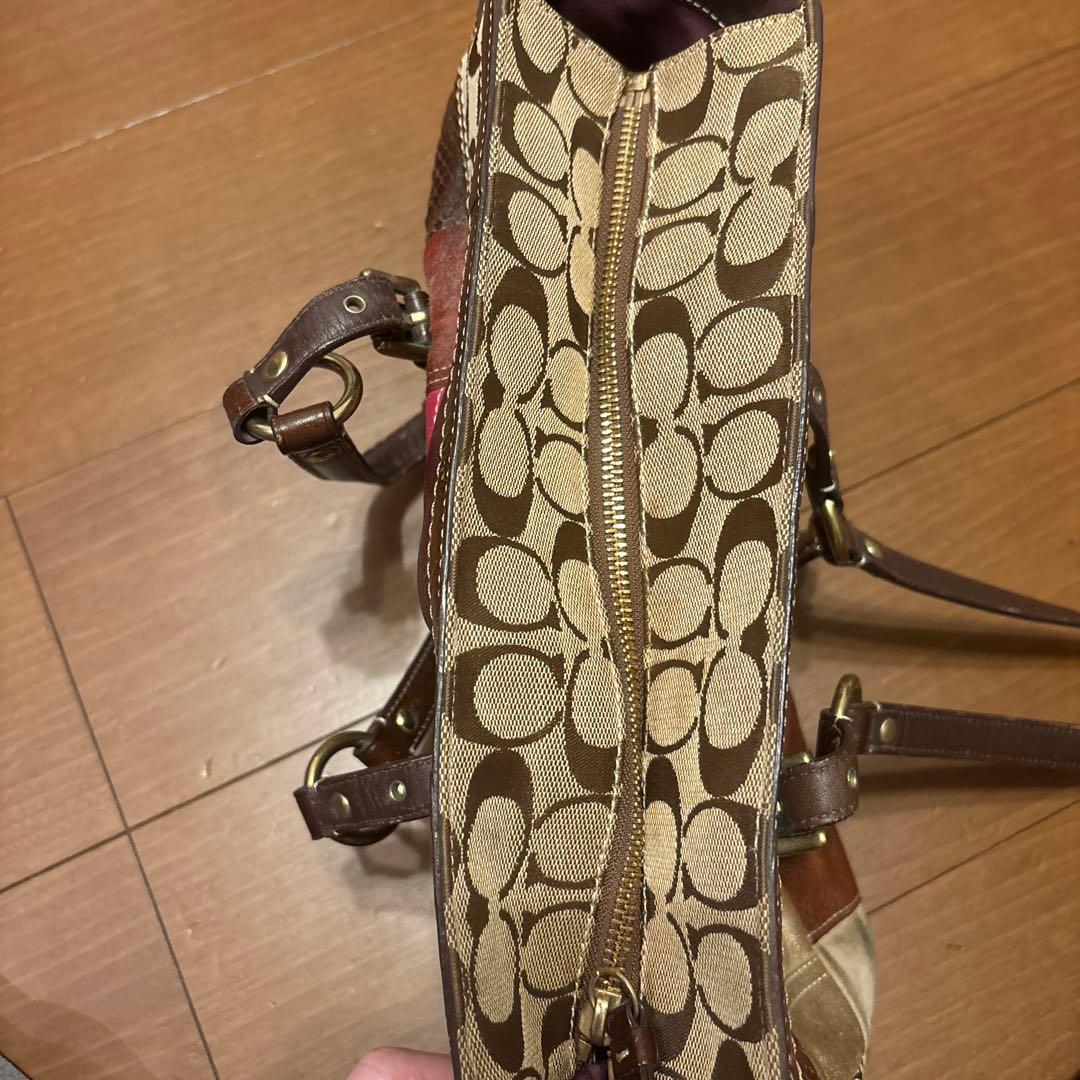 希少⭐︎Coach パッチワーク トートバッグ　異素材