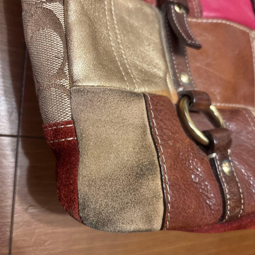 希少⭐︎Coach パッチワーク トートバッグ　異素材