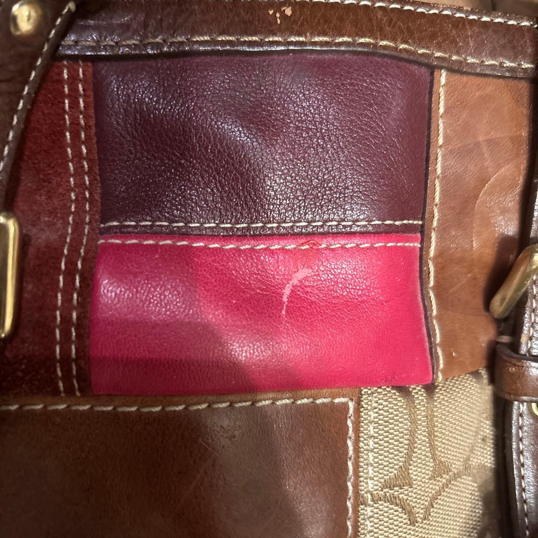 希少⭐︎Coach パッチワーク トートバッグ　異素材