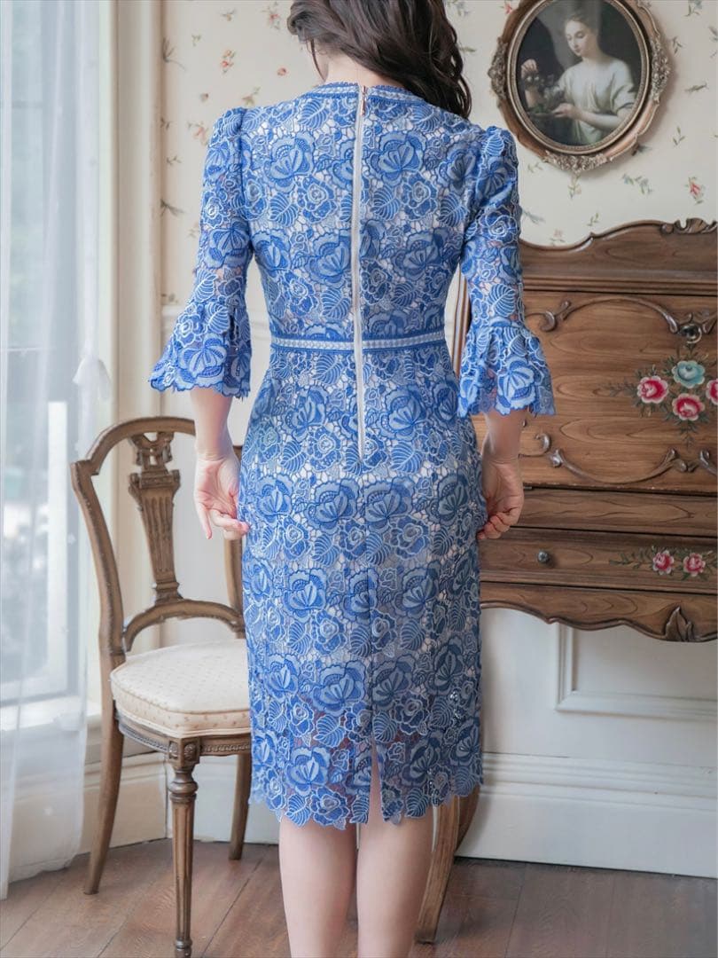 erukei settan ドレス 0 XS ブルー　エルケイ　銀座クチュール