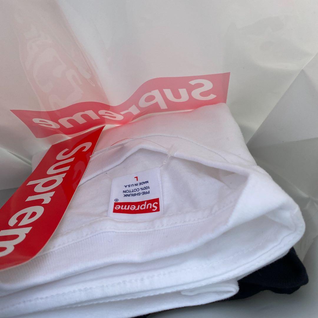 supreme cross box logo tee 白L