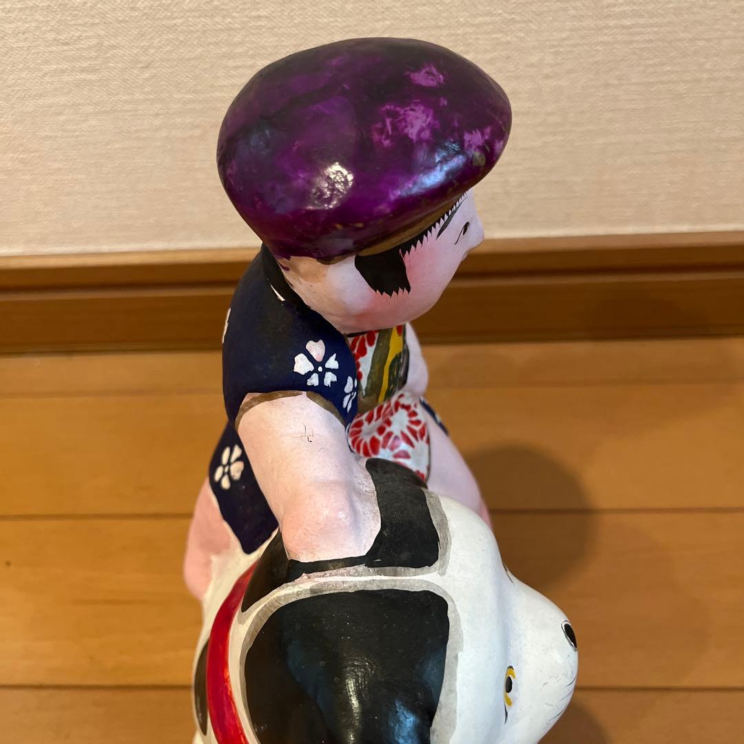 中野土人形　犬乗り童子　伝統工芸品　郷土玩具