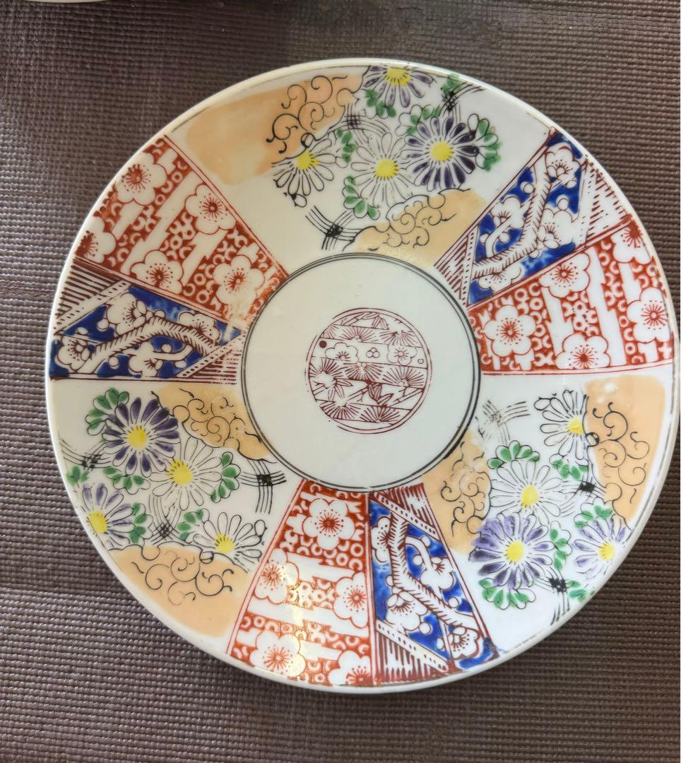 古伊万里　伊万里　色絵　中皿　蔵出し　江戸-明治