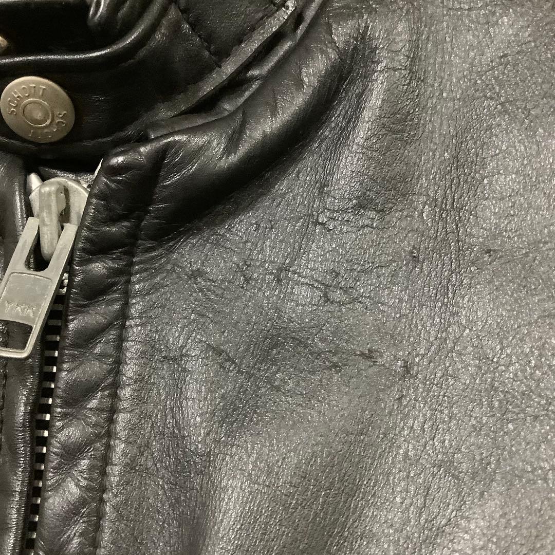 Schott スタッズ付きレザーシングルライダースジャケット K-321 メンズ