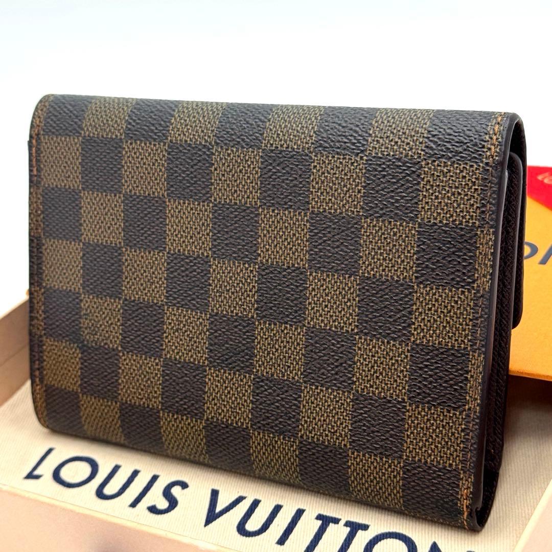 美品✨️ルイヴィトン　ダミエ　ポルトトレゾール　エテュイパピエ　三つ折り財布