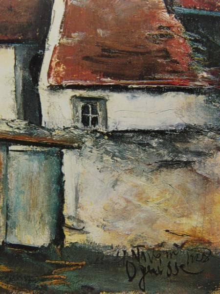 荻須 高徳、白い家、希少画集より、 新品高級額装付